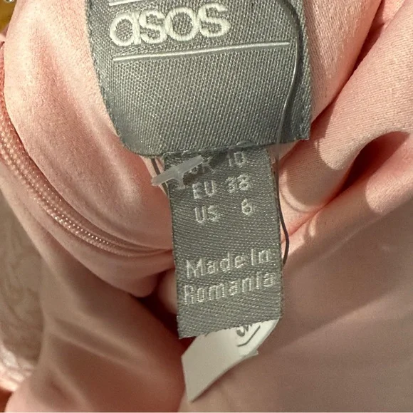 ASOS NWT Milkmaid Mini Dress Jacquard Puffy Bishop Sleeves Coquette Tie Back 6 - Picture 9 of 10